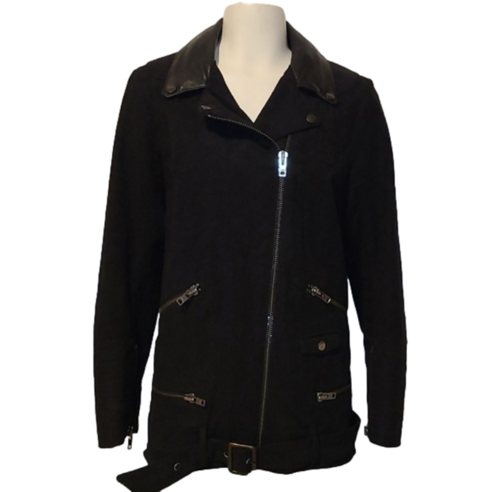 ⛱️The Kooples Biker/Motorcycle Black Jacket